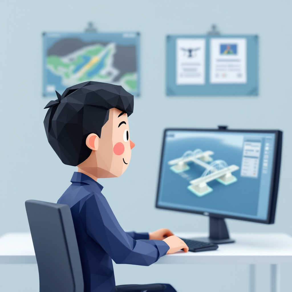 点検・測量データ解析員のキャラクターイラスト
