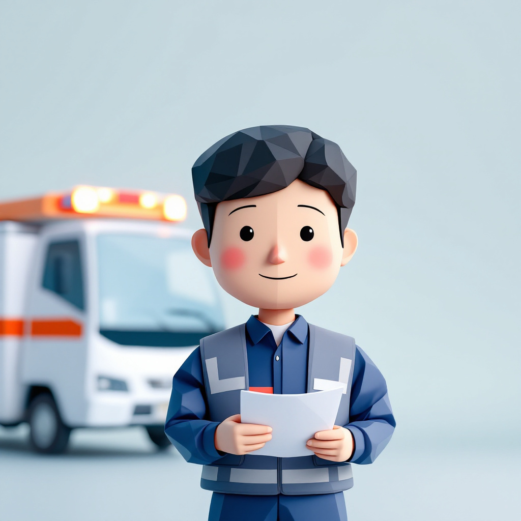 官公庁・防災ドローン運用員のキャラクターイラスト