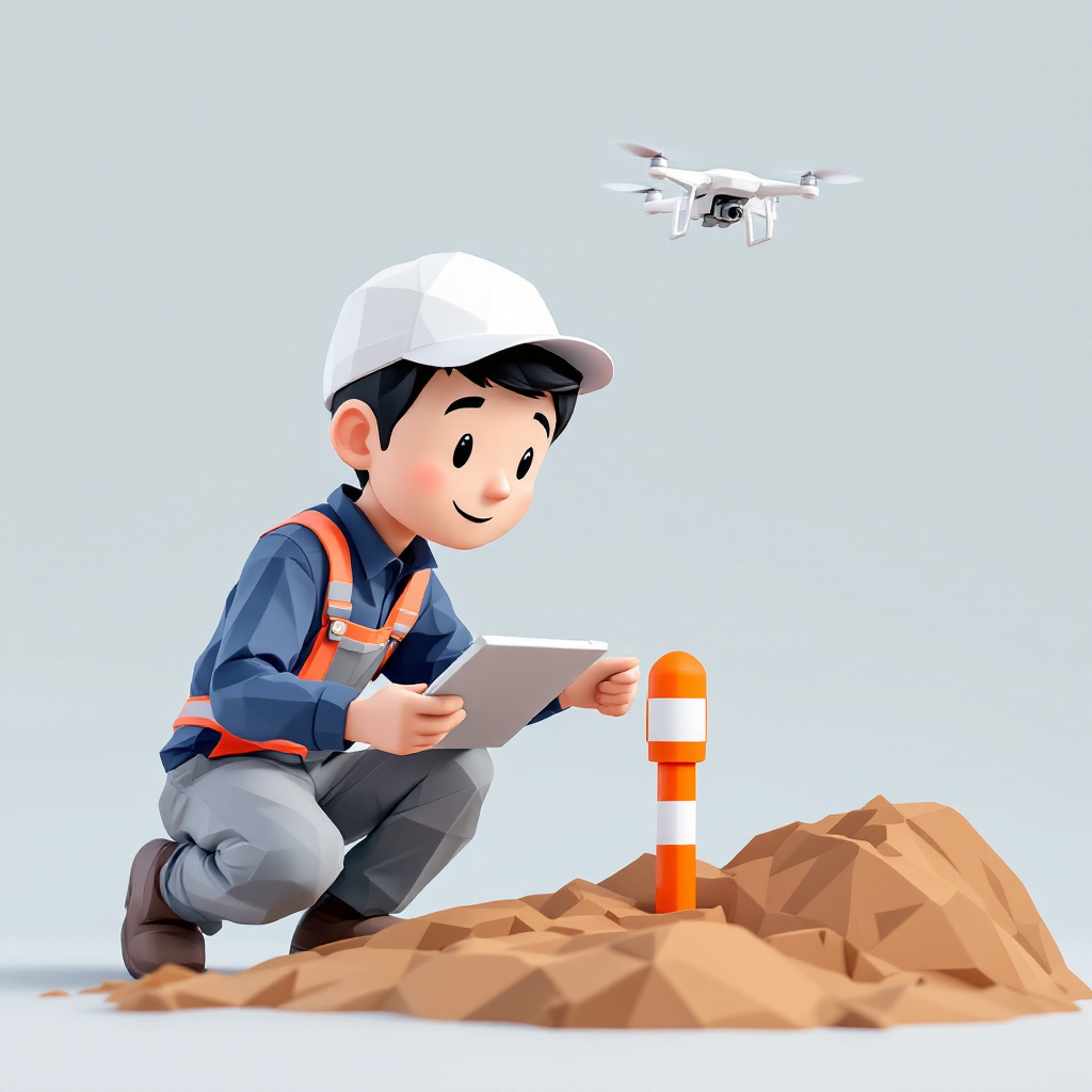 測量オペレーターのキャラクターイラスト